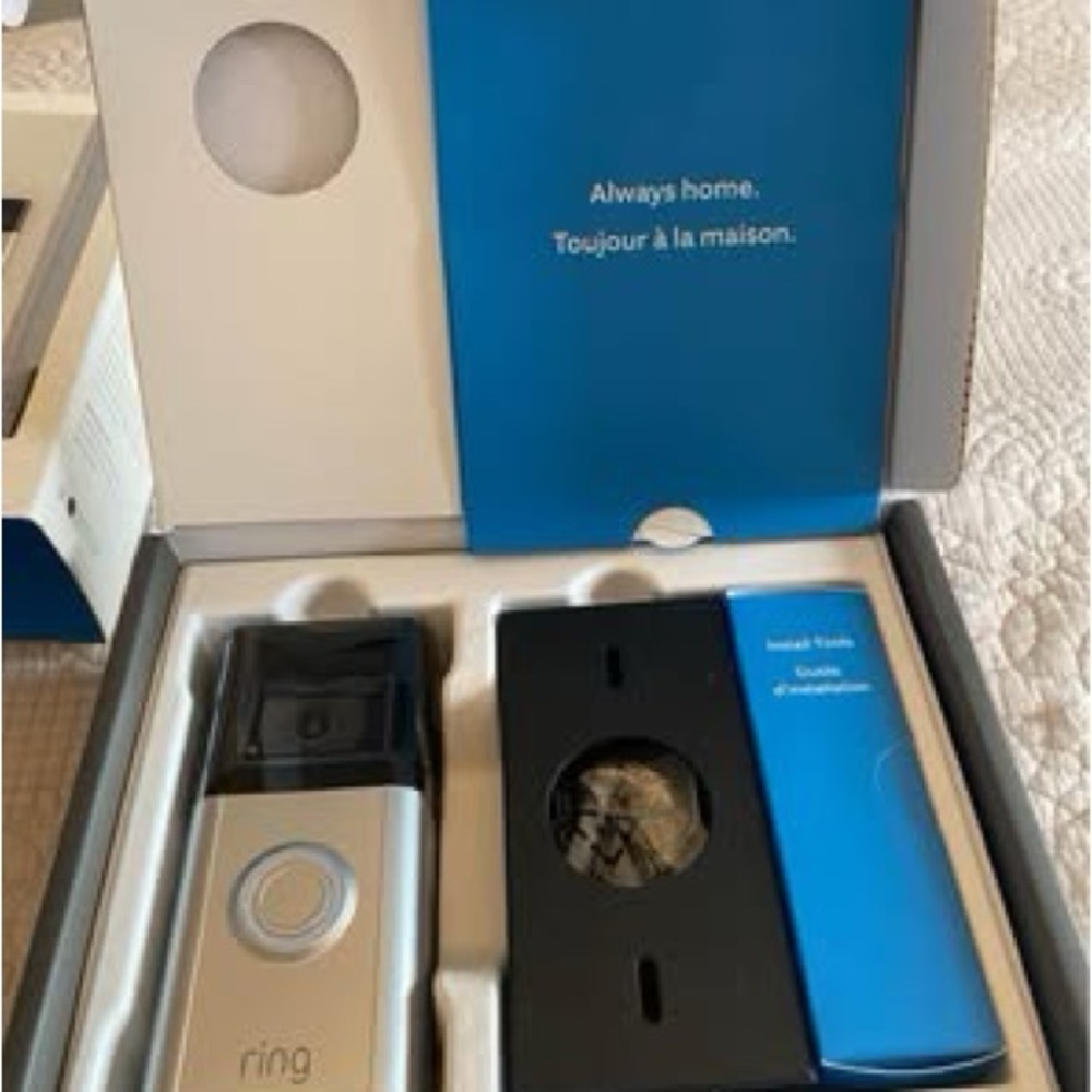 Ring Video Doorbell in Silver and Black